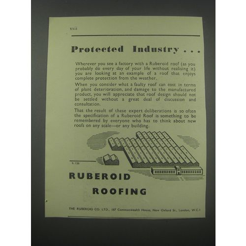1954 Ruberoid Roofing Ad - Protected industry