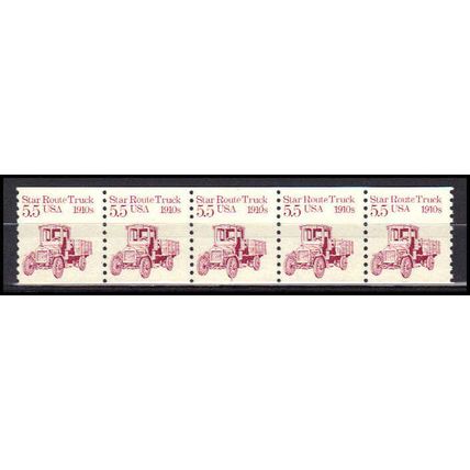 2125 5.5c Star Route Truck Fine MNH Dry Gum PNC 1/5 X0377