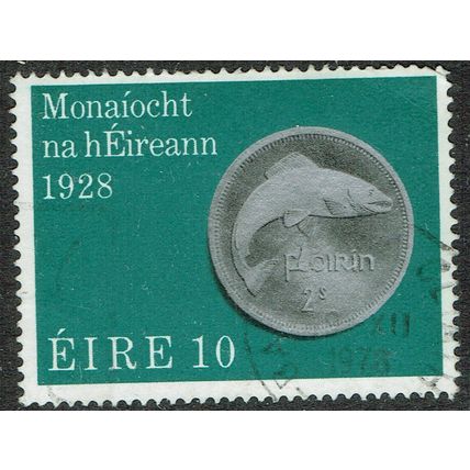 Ireland 1978 50th Anniversary Irish Currency 10p Black Silver and Green SG430 FU
