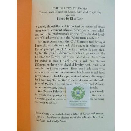 UNCORRECTED PROOF THE DARDEN DILEMMA 12 BLACK WRITERS ON JUSTICE RACE & LOYALITY
