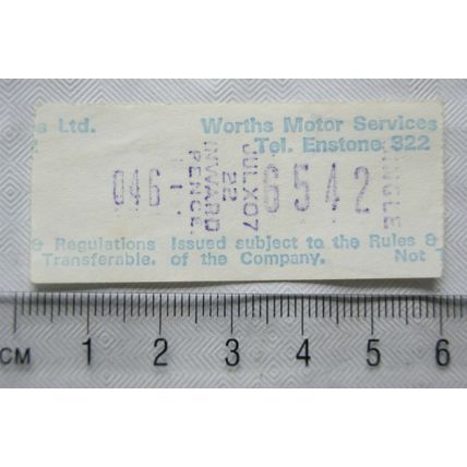 Vintage: Worths Motor Services single ticket