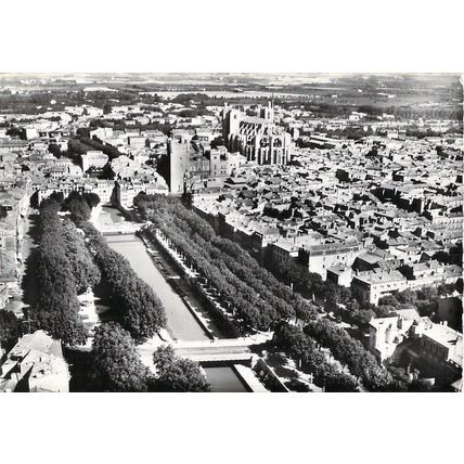 Narbonne France RP Postcard posted 1968 crease
