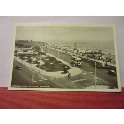 VIEW OF THE FRONT, SOUTHSEA, Hampshire used vintage postcard 1956 postmark =