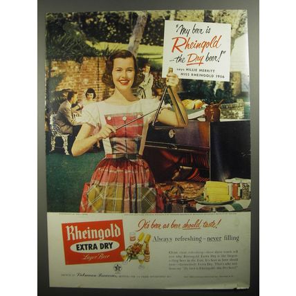 1956 Rheingold Beer Ad - My beer is Rheingold - the Dry beer!