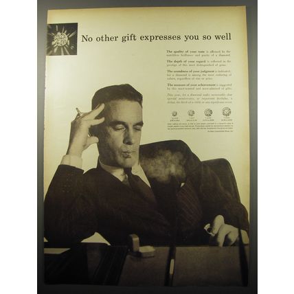 1955 De Beers Diamond Jewelry Ad - No other gift expresses you so well