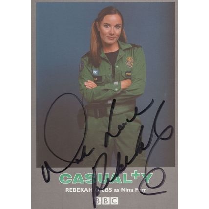 Rebekah Gibbs Nina Farr Casualty Rare Hand Signed Cast Card Photo