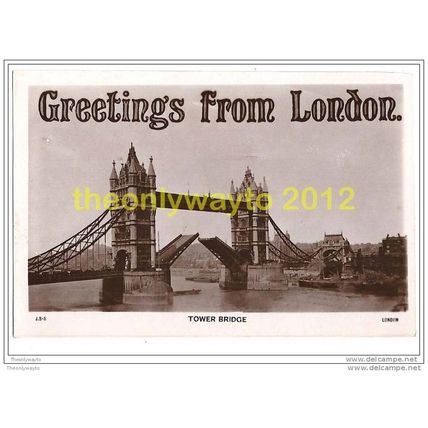 GREETINGS FROM LONDON, TOWER BRIDGE, ENGLAND, Postcard