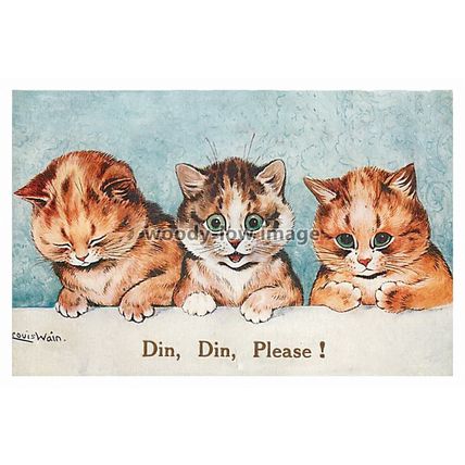 rp10187 - Louis Wain Cats - Din Din Please - print 6x4