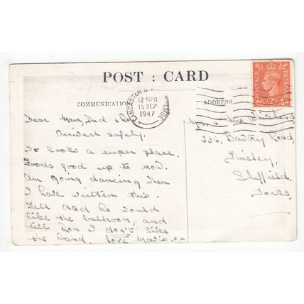 Berengaria Lounge Middleton Tower Holiday Camp Morecambe 1947 Postcard