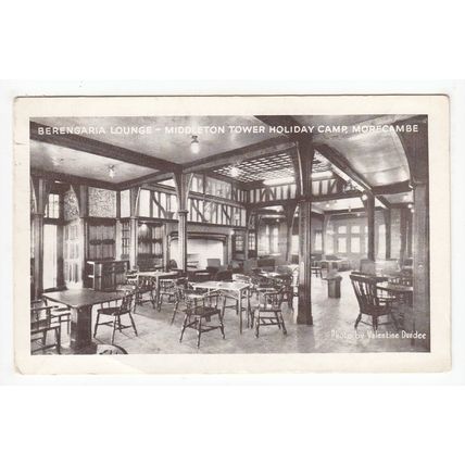 Berengaria Lounge Middleton Tower Holiday Camp Morecambe 1947 Postcard