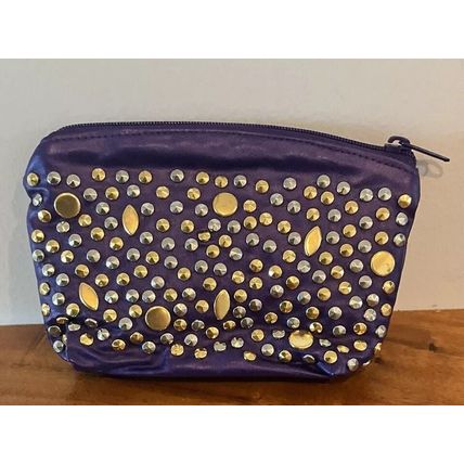 A Rare Studs 90’s Jenny Tee Leather Purple Small Zip Bag Pouch Super Sweet!