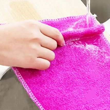 12 Pack Dish Cloth Bamboo Fiber Washing Towel Kitchen Cleaning Wiping Rags