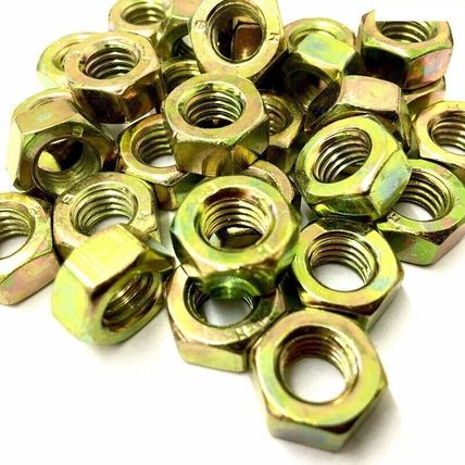 M3 to M20 HEXAGONAL HEX FULL NUTS YELLOW PASSIVATED ZINC PLATED GRADE 8.8 DIN934