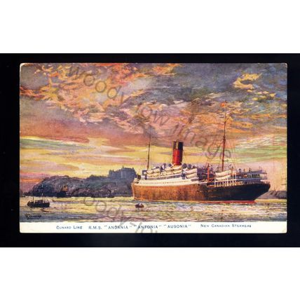 LS2483 - Cunard Liner - Andania - Antonia - Ausonia - Odin Rosenvinge postcard