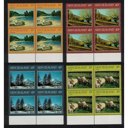 New Zealand Sheep Mountains Scenes Blocks of 4 1982 MNH SG#1266-1269