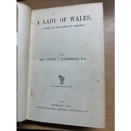 SIGNED* 1897 REVEREND LEATHERDALE "A LADY OF WALES" FICTION HARDBACK BOOK (P4)