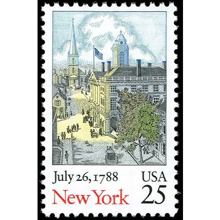 New York Statehood Sheet of Fifty 25 Cent Postage Stamps Scott 2346