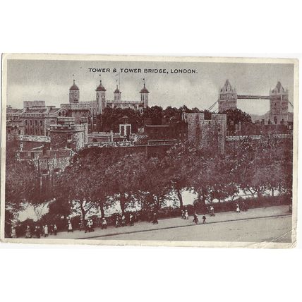 TOWER & TOWER BRIDGE, LONDON, ENGLAND, 1945, Postcard