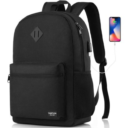 Black Backpack for Women Men,Casual School Backpack Teen Boys and Girls 15.6 Inc