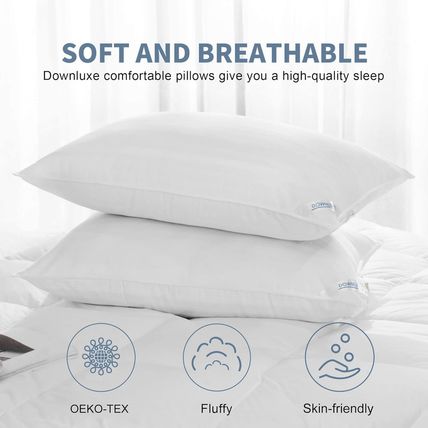 Downluxe down Alternative Pillows King Size Set of 2 - Hotel Collection Soft Bed