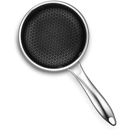 Hexclad Hybrid Nonstick 1-Quart Saucepan with Tempered Glass Lid, Stay-Cool Hand