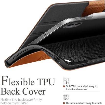 Auaua Case for Ipad Pro 13 Inch (M4) 2024, PU Leather Case with Pencil Holder, S