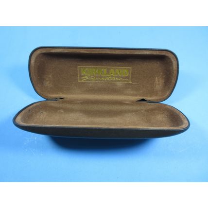 Kirkland Signature Hard Clamshell Eyeglasses Case Black Brown Velvet Interior