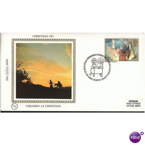 Benham Silk FDC 1981 Christmas 22p Joseph & Mary