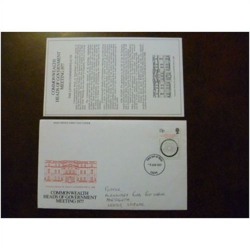 1977 GB Commonwealth Heads of Government Meeting PO FDC Leeds cds
