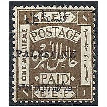 Palestine 1921 SG47 1m Sepia Mounted Mint .. .