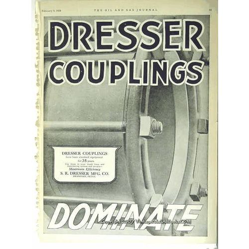s r dresser mfg company 1928 oil well couplings dominate vintage ad