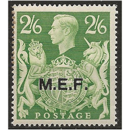 M.E.F 1943 M19 2/6d Yellow-Green Mounted Mint . ..