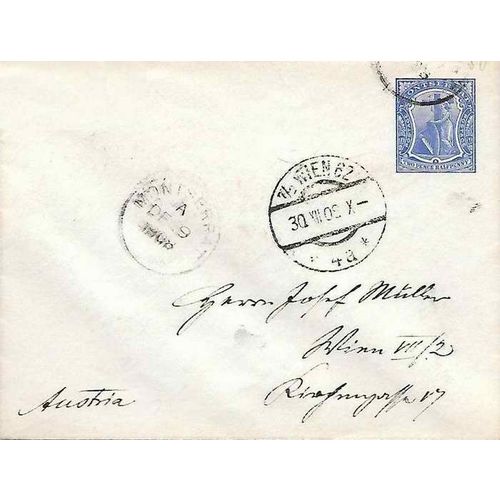 Monterrat Postal Env. to Austria 1908