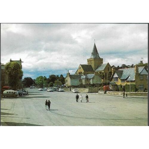 Dornoch, Sutherland, Highland - Square, Cathedral - nice 1970s Dixon postcard