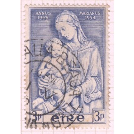 Ireland 1954 - SG158 - 3p blue - Madonna & Child (Della Robbia) - used 2