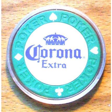 (1) Corona Extra Beer Poker Chip Golf Ball Marker - Green