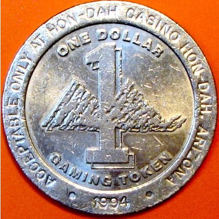 Hon-Dah. $1 Casino Token. Pinetop, AZ. F61.
