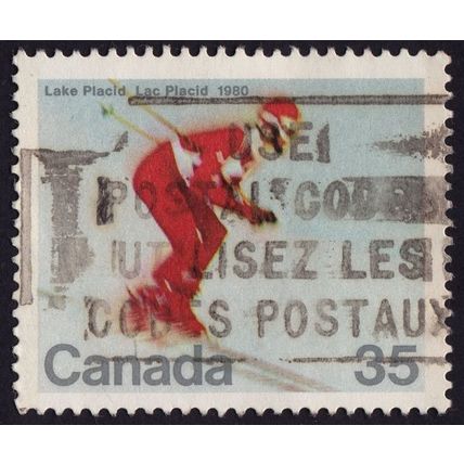 CANADA 1980 Winter Olympics Lake Placid 35c Downhill Skiing Sc#848- USED @L046