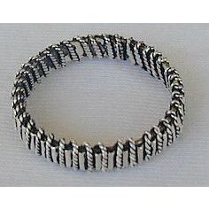 Men silver strips ring