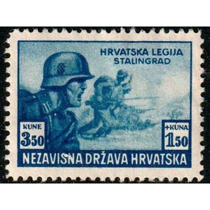 Croatia 1943 Croatian Legion 3.50K + 1.50K MNG Stamp