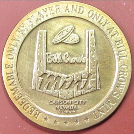 Mint. $1 Casino Token. Carson City, NV. 1966. T33.