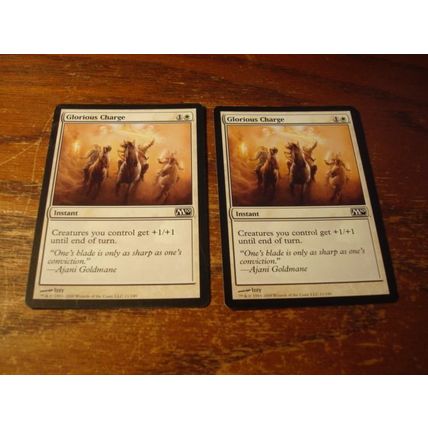 Magic The Gathering, MTG, 2-Cards, 1993-2009, GLORIOUS CHARGE, nm