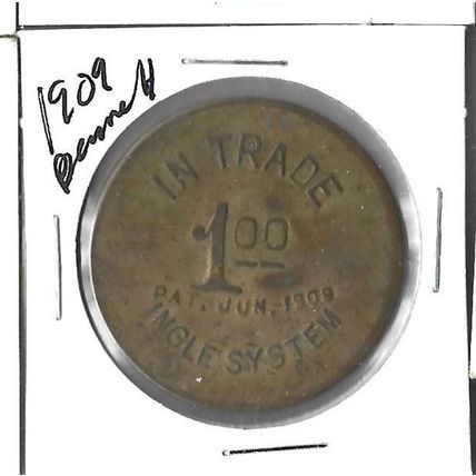 1909 Bennett's Market $1.00 token XF