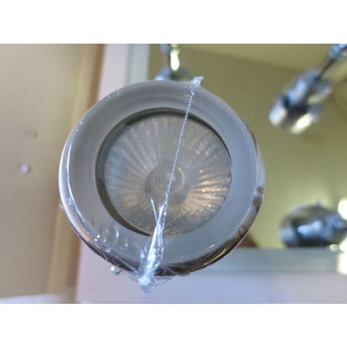 B&Q Moon Mirror Plate Halogen Spotlight 4 Way Satin Nickel Finish