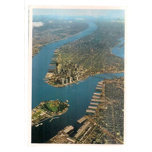 MANHATTAN, BROOKLYN, NEW JERSEY ETC. , NEW YORK USA used postcard 1989 pm #