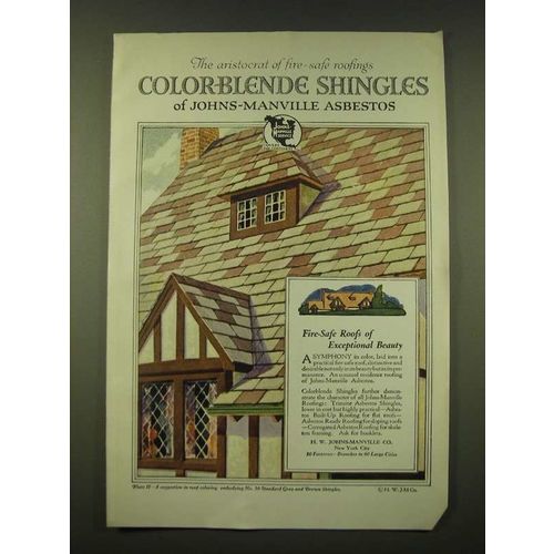 1918 Johns-Manville Asbestos Color-Blende Shingles Ad - The aristocrat