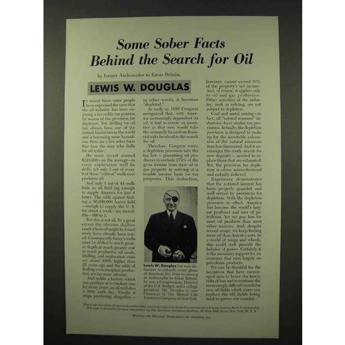 1956 American Petroleum Institute Ad - Lewis W. Douglas