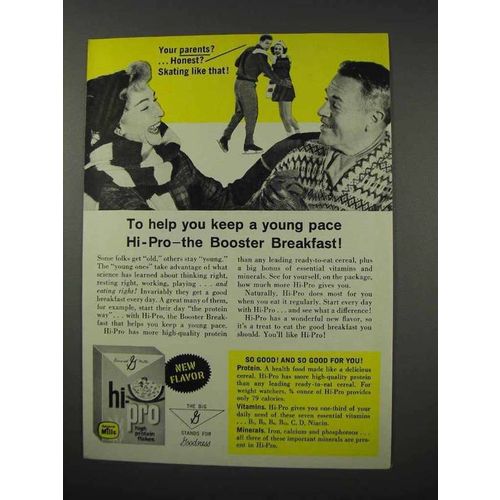 1961 General Mills Hi-Pro Cereal Ad - Booster Breakfast