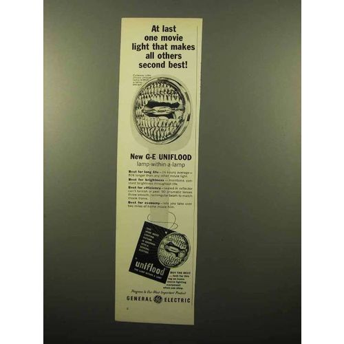 1961 General Electric Uniflood Movie Light Ad - At Last