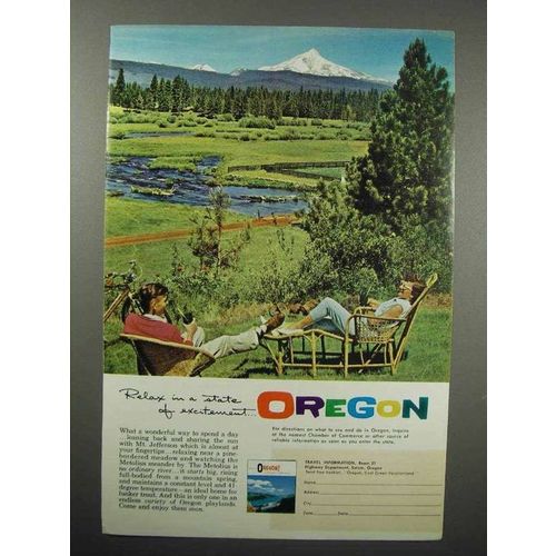 1961 Oregon Tourism Ad - Relax in a State of Excitement